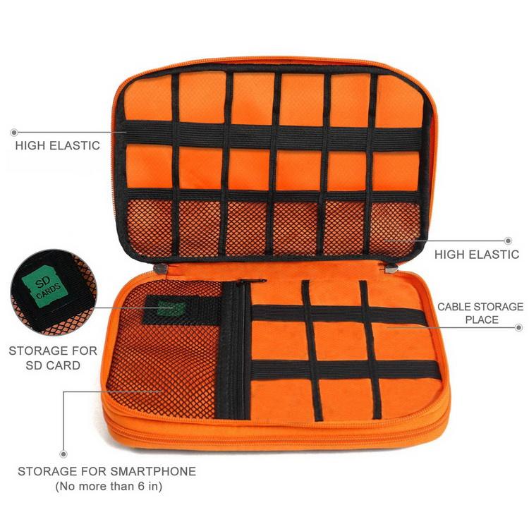 Bolsa organizadora de cables para accesorios electrónicos, bolsa impermeable para almacenamiento de cables de viaje