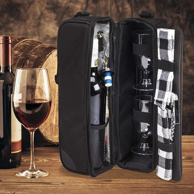 Copas de botella de vino tinto de lujo Bolsa de refrigerador Bolsa de vino de picnic de alta calidad