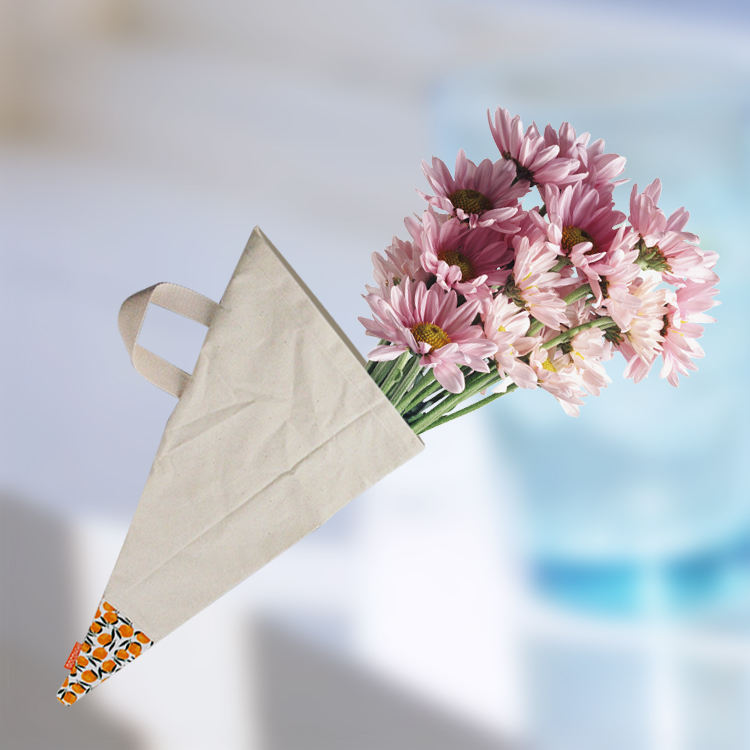 Bolsa de embalaje de flores de algodón con impresión reutilizable ecológica de nuevo diseño 2020, bolsa con cordón de almacenamiento de pan de algodón con impresión personalizada