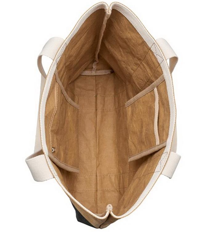 Venta al por mayor de papel de impresión de logotipo personalizado reutilizable grande impermeable lavable resistente al desgarro bolsa de lona Kraft con asas de algodón
