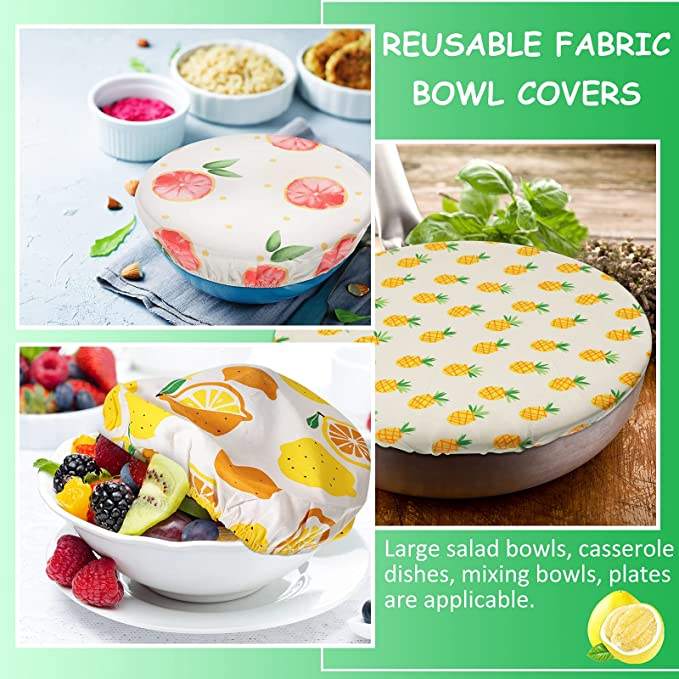 Cubiertas reutilizables para tazones, cubierta de tela para alimentos, tazones elásticos, cubiertas de almacenamiento, cubiertas coloridas para contenedores de almacenamiento de alimentos para cocina, Picnic