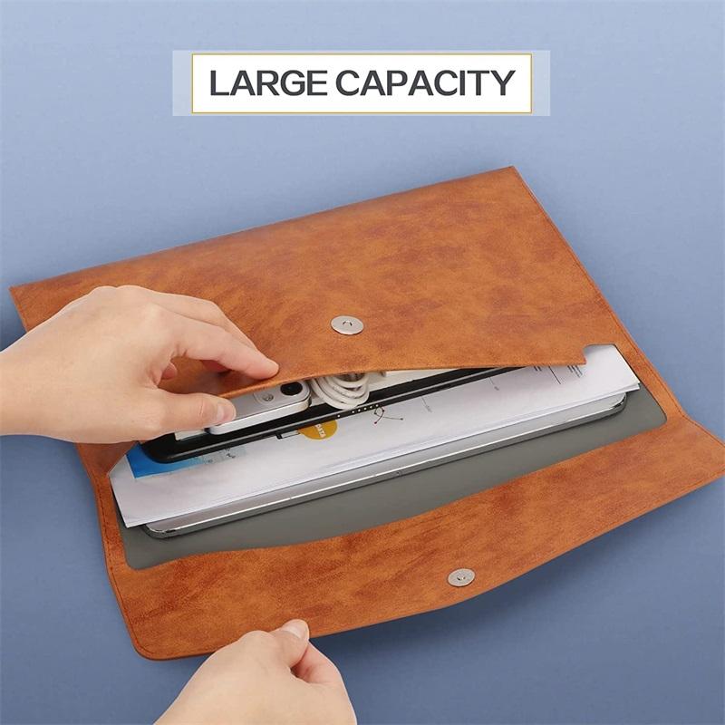 Caja de la tableta de los efectos de escritorio del cuero del documento de la carpeta de archivo del sobre impreso personalizado con los broches magnéticos