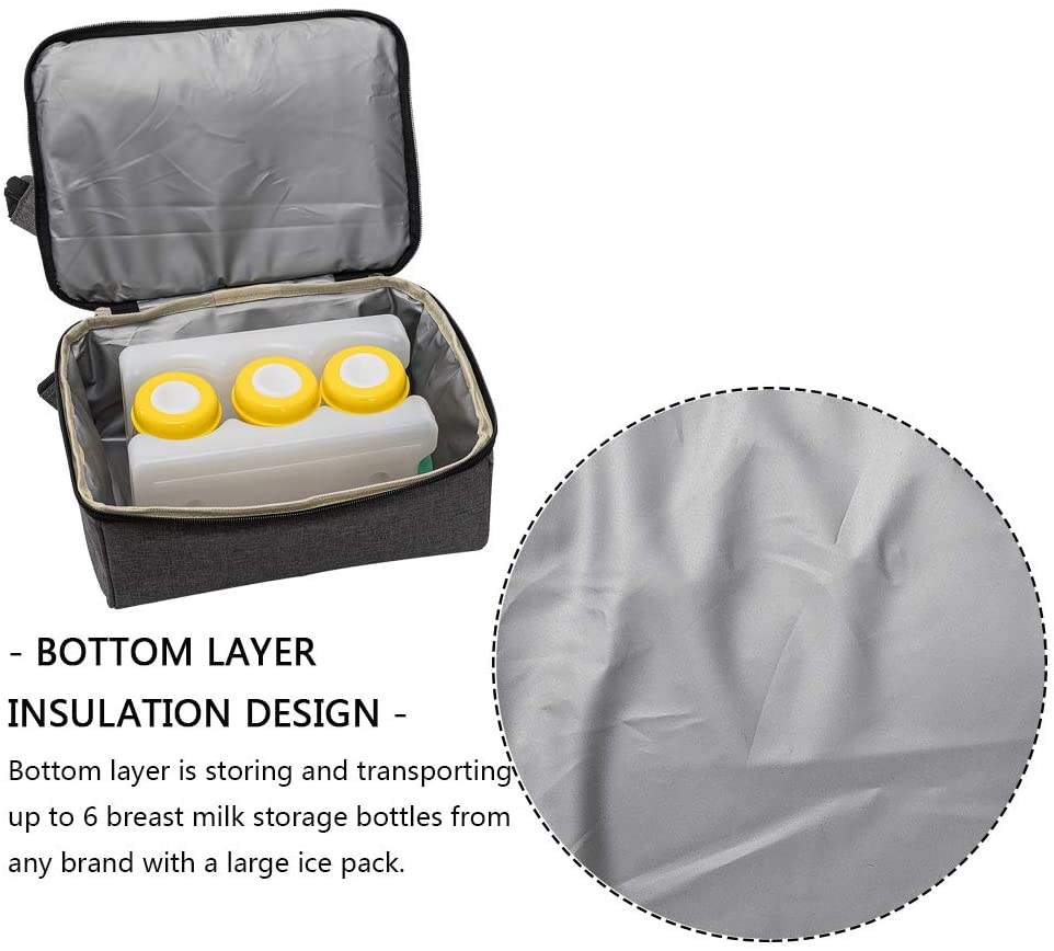 Mochila de mano personalizada Bolsa para extractor de leche de doble capa con compartimento refrigerador para botella de leche materna