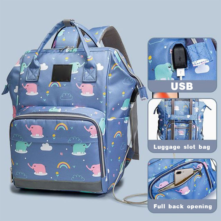 Bolsa de pañales de maternidad, mochila, bolsa de pañales, bolsas de bebé Upsimples para mamá y papá con puerto de carga USB, correas para cochecito