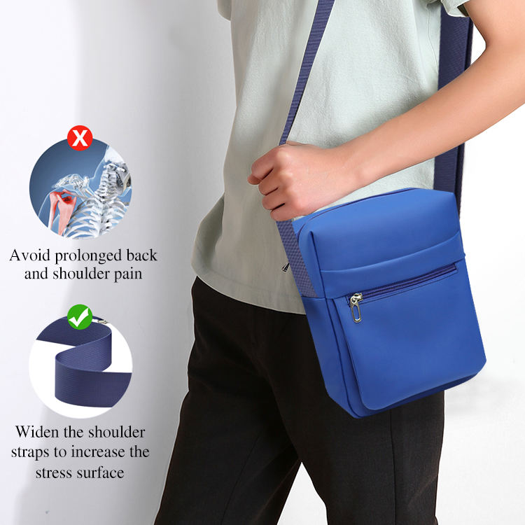 Bolso de hombro premium personalizado para hombre, bandolera de cuero PU impermeable para negocios, bandolera
