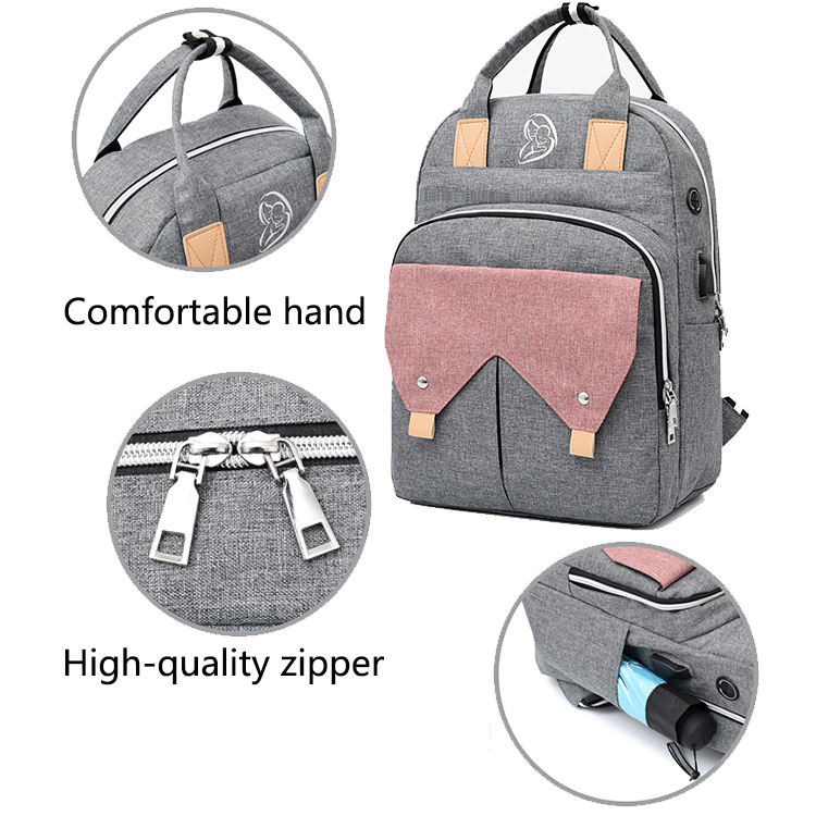 Gran capacidad y elegante organizador para el cuidado del bebé multifunción bolsa de viaje mochila cambiador de pañales para bebés