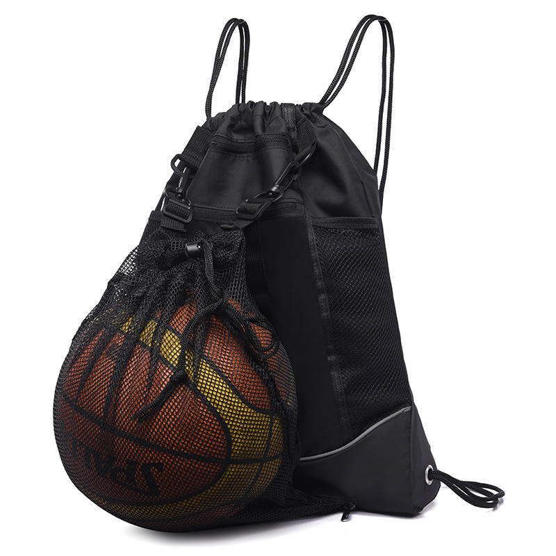 Mochila multifunción impermeable de nailon y algodón con cordón para baloncesto, bolsa para zapatos de fútbol con bolsa de pelota de malla Dectable