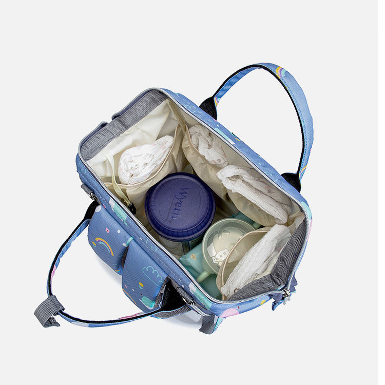 Bolsa de pañales con cambiador, cama de bebé plegable de viaje, mochila para bebé, multifunción de gran capacidad, portátil