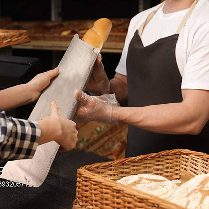 Bolsas de pan de lino orgánico reutilizables grandes Bolsas de pan de algodón ecológicas Ideal para pan casero