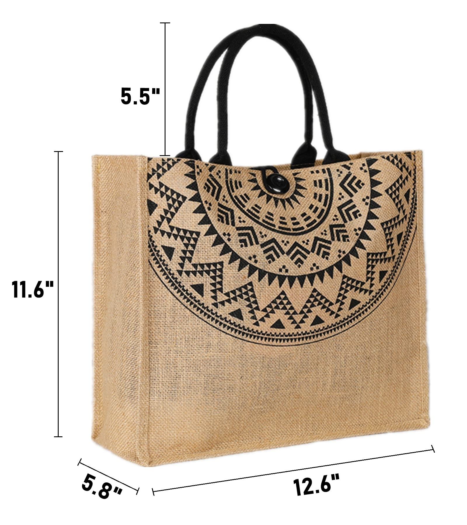 Venta al por mayor de bolsas reutilizables para compras de comestibles con asa en el mercado con bolsillo con cremallera para llevar bolsas de yute