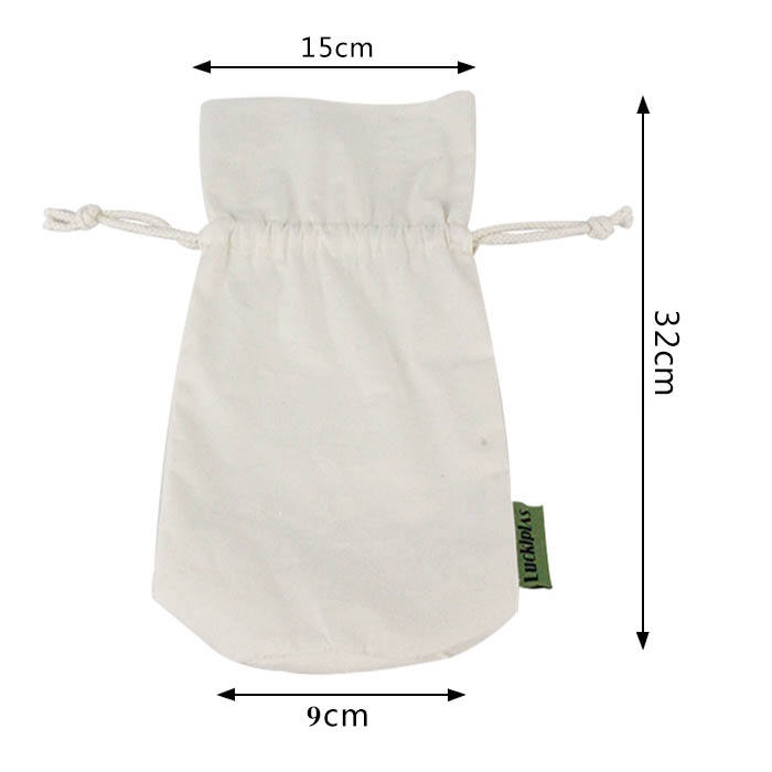 Bolsa de lazo de algodón orgánico de alta calidad, bolsa de bolsita de muselina reutilizable para almacenamiento de alimentos