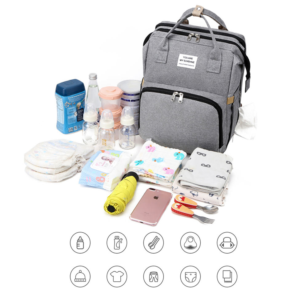 Mochila de viaje elegante para mujer, mochila para pañales Mummi Babi, mochila para pañales de calidad