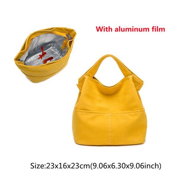 Bolsa de almuerzo de lona portátil para mujer, para acampar al aire libre, senderismo, Picnic, bolsa enfriadora de alimentos, bolsa térmica de viaje para comer, bolsa de paquete al por mayor 