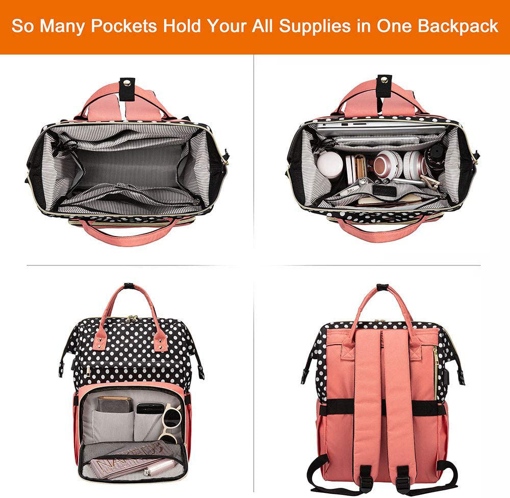 Mochila de viaje Bolsa de pañales multifunción Mochila Bolsas para cambiar pañales Bolsas para bebés de gran capacidad