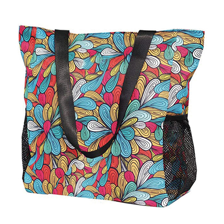 bolso de hombro de compras de playa de viaje de poliéster impermeable para mujer con bolsillo