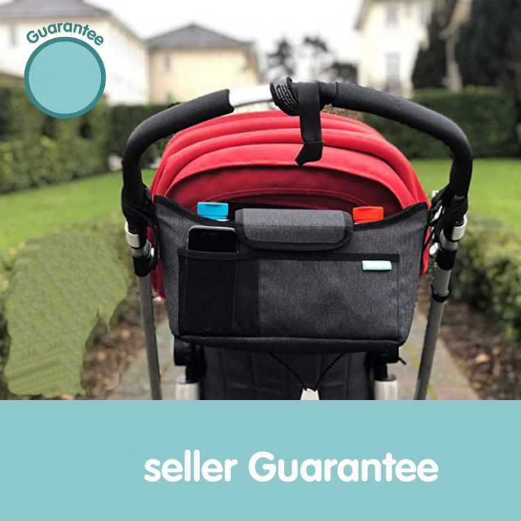 Organizador multifuncional para cochecito con portavasos térmico, accesorios para cochecito de bebé, bolsa de almacenamiento para botella, pañal de juguete